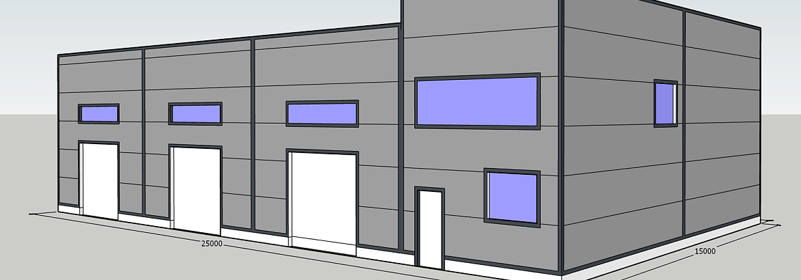 187. Быстровозводимый технический центр 15Ш х 25Д х 6В с офисом в г. Архангельск, Россия