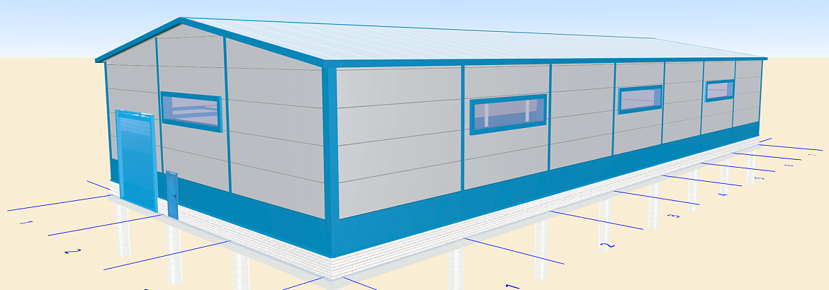 199. Быстровозводимый спортивный зал 24Ш х 62Д х 6В из ЛСТК в г. Ташкент, Узбекистан  